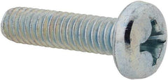 Value Collection - #12-24 UNC, 7/8" Length Under Head Phillips Drive Machine Screw - Pan Head, Grade 2 Steel, Zinc-Plated Finish, Without Washer - Industrial Tool & Supply
