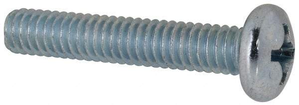 Value Collection - #12-24 UNC, 1-1/4" Length Under Head Phillips Drive Machine Screw - Pan Head, Grade 2 Steel, Zinc-Plated Finish, Without Washer - Industrial Tool & Supply