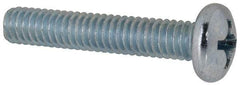 Value Collection - #12-24 UNC, 1-1/4" Length Under Head Phillips Drive Machine Screw - Pan Head, Grade 2 Steel, Zinc-Plated Finish, Without Washer - Industrial Tool & Supply