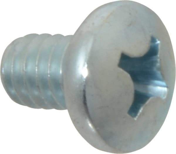 Value Collection - 1/4-20 UNC, 3/8" Length Under Head Phillips Drive Machine Screw - Pan Head, Grade 2 Steel, Zinc-Plated Finish, Without Washer - Industrial Tool & Supply