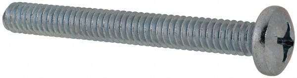 Value Collection - 1/4-20 UNC, 2-1/4" Length Under Head Phillips Drive Machine Screw - Pan Head, Grade 2 Steel, Zinc-Plated Finish, Without Washer - Industrial Tool & Supply