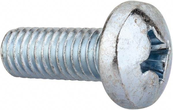 Value Collection - 3/8-16 UNC, 1" Length Under Head Phillips Drive Machine Screw - Pan Head, Grade 2 Steel, Zinc-Plated Finish, Without Washer - Industrial Tool & Supply