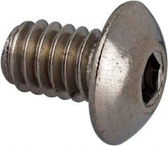 Value Collection - #8-32 UNC Hex Socket Drive, Button Screw - Grade 316 Stainless Steel, Uncoated, 1/4" Length Under Head - Industrial Tool & Supply