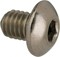 Value Collection - #10-32 UNF Hex Socket Drive, Button Screw - Grade 316 Stainless Steel, Uncoated, 1/4" Length Under Head - Industrial Tool & Supply