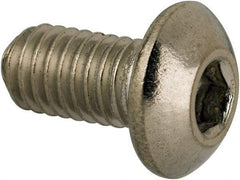 Value Collection - #10-32 UNF Hex Socket Drive, Button Screw - Grade 316 Stainless Steel, Uncoated, 3/8" Length Under Head - Industrial Tool & Supply