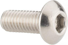 Value Collection - #10-32 UNF Hex Socket Drive, Button Screw - Grade 316 Stainless Steel, Uncoated, 1/2" Length Under Head - Industrial Tool & Supply