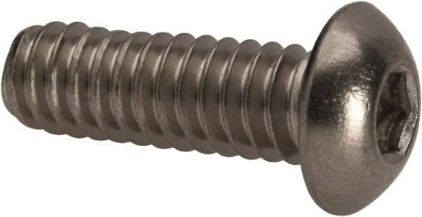 Value Collection - 1/4-20 UNC Hex Socket Drive, Button Screw - Grade 316 Stainless Steel, Uncoated, 3/4" Length Under Head - Industrial Tool & Supply