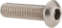 Value Collection - 1/4-20 UNC Hex Socket Drive, Button Screw - Grade 316 Stainless Steel, Uncoated, 1" Length Under Head - Industrial Tool & Supply