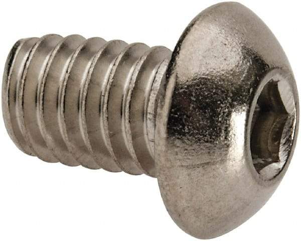 Value Collection - 5/16-18 UNC Hex Socket Drive, Button Screw - Grade 316 Stainless Steel, Uncoated, 1/2" Length Under Head - Industrial Tool & Supply
