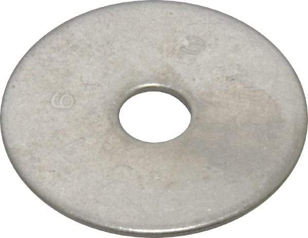 Value Collection - 1/4" Screw, Grade 316 Stainless Steel Fender Flat Washer - 1/4" ID x 1-1/4" OD, 0.057" Thick, Plain Finish - Industrial Tool & Supply