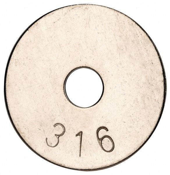 Value Collection - 5/16" Screw, Grade 316 Stainless Steel Fender Flat Washer - 0.336" ID x 1-1/2" OD, 0.069" Thick, Plain Finish - Industrial Tool & Supply