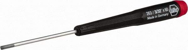 Wiha - 3/32" Precision Miniature Hex Driver - 2-23/64" Bade Length, Tapered Handle, 6-3/4" OAL - Industrial Tool & Supply