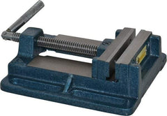 Interstate - 3-13/16" Jaw Opening Capacity x 1" Throat Depth, Horizontal Drill Press Vise - 4" Wide x 1" High Jaw, Stationary Base, Standard Speed, 8.46" OAL x 2.05" Overall Height, Cast Iron - Industrial Tool & Supply