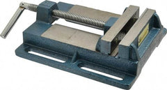 Interstate - 4-5/8" Jaw Opening Capacity x 1" Throat Depth, Horizontal Drill Press Vise - 5" Wide x 1" High Jaw, Stationary Base, Standard Speed, 9.65" OAL x 2.33" Overall Height, Cast Iron - Industrial Tool & Supply