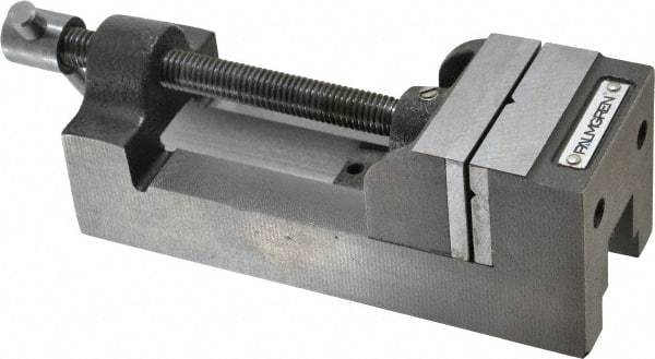 Palmgren - 2-1/2" Jaw Opening Capacity x 1-1/2" Throat Depth, Horizontal Drill Press Vise - 2-7/16" Wide Jaw, Stationary Base, Standard Speed, 7-1/4" OAL x 2-9/16" Overall Height, Cast Iron - Industrial Tool & Supply