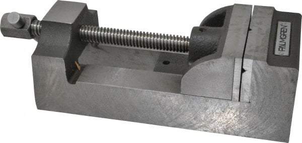 Palmgren - 4" Jaw Opening Capacity x 1-3/4" Throat Depth, Horizontal Drill Press Vise - 4" Wide Jaw, Stationary Base, Standard Speed, 10-3/4" OAL x 3-1/4" Overall Height, Cast Iron - Industrial Tool & Supply