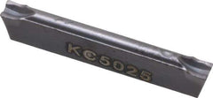 Kennametal - A4C1 CF KC5025 Grade, 0.0591" Cutting Width, Carbide Cutoff Insert - 0° Neutral Lead Angle, 0.0079" Cnr Rad, TiAlN Coated - Industrial Tool & Supply