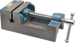 Interstate - 3-5/16" Jaw Opening Capacity x 1-7/64" Throat Depth, Horizontal Drill Press Vise - 3-1/2" Wide x 1.1" High Jaw, Stationary Base, Standard Speed, 8-1/2" OAL x 2-3/4" Overall Height, Cast Iron - Industrial Tool & Supply