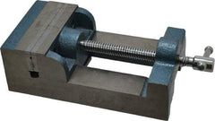 Interstate - 3-3/4" Jaw Opening Capacity x 1-13/64" Throat Depth, Horizontal Drill Press Vise - 4-1/2" Wide x 1.2" High Jaw, Stationary Base, Standard Speed, 10-1/4" OAL x 3" Overall Height, Cast Iron - Industrial Tool & Supply