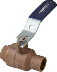 NIBCO - 3/4" Pipe, Full Port, Bronze Standard Ball Valve - 2 Piece, Inline - One Way Flow, Soldered x Soldered Ends, Lever Handle, 600 WOG, 150 WSP - Industrial Tool & Supply