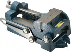 Interstate - 3-5/16" Jaw Opening Capacity x 1-1/4" Throat Depth, Angle Drill Press Vise - 3-1/2" Wide x 1.35" High Jaw, Stationary Base, Standard Speed, 9.13" OAL x 3.23" Overall Height, Cast Iron - Industrial Tool & Supply