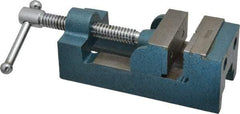 Interstate - 2-11/32" Jaw Opening Capacity x 1-7/64" Throat Depth, Horizontal Drill Press Vise - 2-1/2" Wide x 1.1" High Jaw, Stationary Base, Standard Speed, 7-27/64" OAL x 2-1/4" Overall Height, Cast Iron - Industrial Tool & Supply