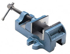 Palmgren - 1-1/2" Jaw Opening Capacity x 1" Throat Depth, Horizontal Drill Press Vise - 1-3/4" Wide Jaw, Stationary Base, Standard Speed, 4-1/2" OAL x 1-15/16" Overall Height, Cast Iron - Industrial Tool & Supply