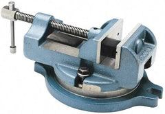 Palmgren - 4" Jaw Width, 4" Jaw Opening Capacity, Horizontal Swivel Machine Vise - Manual Operation, 1 Station, 11-3/4" Long x 4-3/4" High x 1-3/4" Deep, 1-3/4" Jaw Height, 30,000 psi Max Clamp Force, Cast Iron - Industrial Tool & Supply