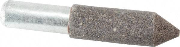 Grier Abrasives - 5/8" Diam 90 Grit 60° Included Angle Center Lap - Aluminum Oxide, Fine Grade, Extra Hard Density, Shank Mounted - Industrial Tool & Supply