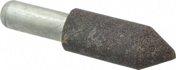 Grier Abrasives - 3/4" Diam 80 Grit 60° Included Angle Center Lap - Aluminum Oxide, Medium Grade, Extra Hard Density, Shank Mounted - Industrial Tool & Supply