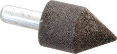 Grier Abrasives - 1-1/4" Diam 80 Grit 60° Included Angle Center Lap - Aluminum Oxide, Medium Grade, Extra Hard Density, Shank Mounted - Industrial Tool & Supply