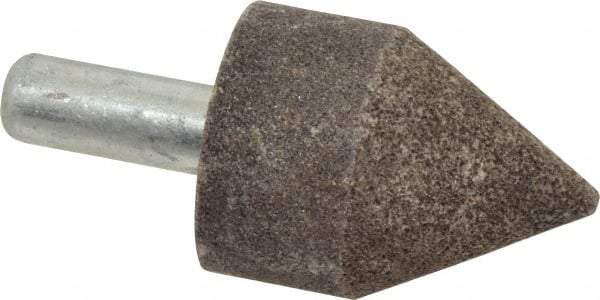 Grier Abrasives - 1-1/2" Diam 80 Grit 60° Included Angle Center Lap - Aluminum Oxide, Medium Grade, Extra Hard Density, Shank Mounted - Industrial Tool & Supply
