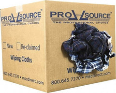 PRO-SOURCE - Reclaimed Cotton Polishing and Dust Cloths - Assorted Colors, Flannel, Low Lint, 10 Lbs. at 3 to 4 per Pound, Box - Industrial Tool & Supply