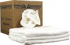 PRO-SOURCE - 40 Inch Long Virgin Terry Cotton Towels - White, Terry Cloth, Medium Lint, Box - Industrial Tool & Supply