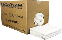 PRO-SOURCE - 40 Inch Long Virgin Terry Cotton Towels - White, Terry Cloth, Low Lint, Box - Industrial Tool & Supply