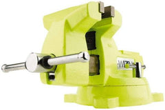 Wilton - 6" Jaw Width x 5-3/4" Jaw Opening Capacity, 4-1/8" Throat Depth, Bench & Pipe Combination Vise - 1/4 to 3-1/2" Pipe Capacity, Swivel Base, Bolt Down Attachment, Ductile Iron - Industrial Tool & Supply
