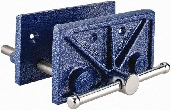 Wilton - 6-1/2" Jaw Width, 4-1/2" Jaw Opening, 3" Throat Depth, Cast Iron Woodworking Vise - 8-1/4" OAL x 7.3" OAW x 4.1" OAH, Standard Spindle - Industrial Tool & Supply