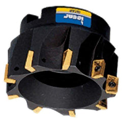 Iscar - 9 Inserts, 4" Cut Diam, 1-1/2" Arbor Diam, 0.39" Max Depth of Cut, Indexable Square-Shoulder Face Mill - 0/90° Lead Angle, 2" High, HM 90 APKT 1003... Insert Compatibility, Series HM90 - Industrial Tool & Supply