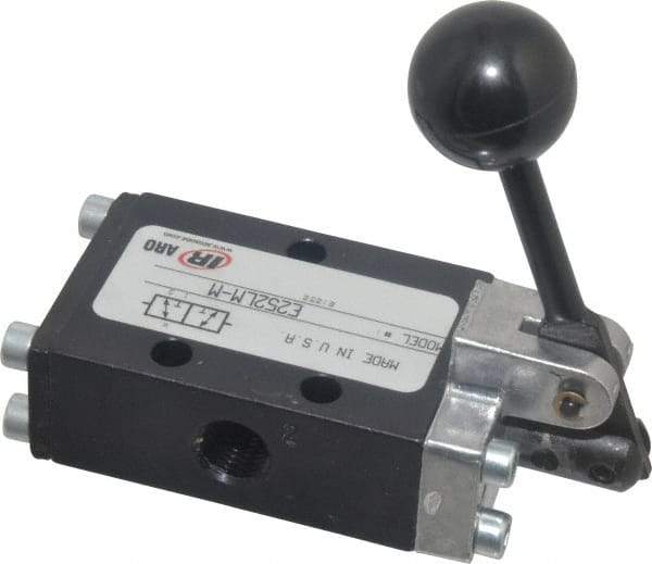 ARO/Ingersoll-Rand - 1/4" NPT Air Hand Valve - 3-Way, Lever/Manual Actuated, Manual Return, 0.7 CV Rate - Industrial Tool & Supply