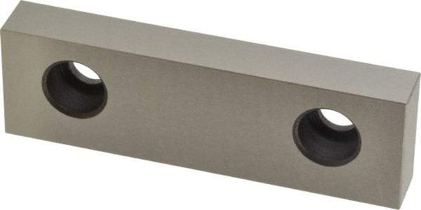 Kurt - 4" Wide x 1.235" High x 35/64" Thick, Flat/No Step Vise Jaw - Hard, Steel, Fixed Jaw, Compatible with 4" Vises - Industrial Tool & Supply