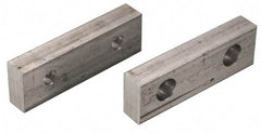 Snap Jaws - 6" Wide x 2-3/4" High x 1" Thick, Flat/No Step Vise Jaw - Soft, Steel, Fixed Jaw, Compatible with 6" Vises - Industrial Tool & Supply