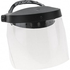 PRO-SAFE - Thermoplastic Black Pinlock Adjustment, Face Shield & Headgear Set - 13-1/2" Wide x 8" High x 0.04" Thick, Uncoated, Clear Window - Industrial Tool & Supply