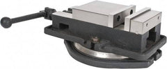 Interstate - 5" Jaw Width, 4-19/32" Jaw Opening Capacity, Horizontal Swivel Machine Vise - Manual Operation, 4,945 Lb Capacity, 1 Station, 14.3" Long x 3.95" High x 1-11/32" Deep, 0.98" Jaw Height, Cast Iron - Industrial Tool & Supply