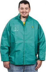 OnGuard - Size M, Green, Chemical, Rain, Flame Resistant/Retardant Jacket - 50" Chest, 1 Pocket - Industrial Tool & Supply