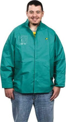 OnGuard - Size L, Green, Chemical, Rain, Flame Resistant/Retardant Jacket - 54" Chest, 1 Pocket - Industrial Tool & Supply