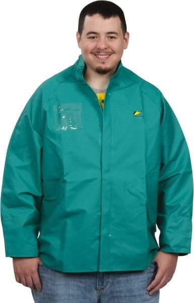 OnGuard - Size XL, Green, Chemical, Rain, Flame Resistant/Retardant Jacket - 58" Chest, 1 Pocket - Industrial Tool & Supply