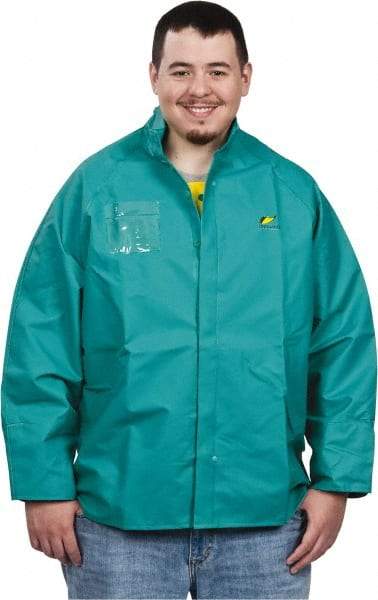 OnGuard - Size 2XL, Green, Chemical, Rain, Flame Resistant/Retardant Jacket - 62" Chest, 1 Pocket - Industrial Tool & Supply