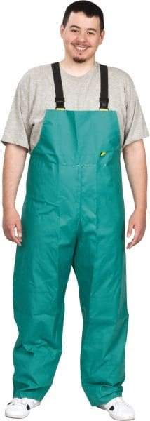OnGuard - Size L, Green, Chemical Bib Overall - 1 Pocket, Open Ankle, Open Wrist - Industrial Tool & Supply