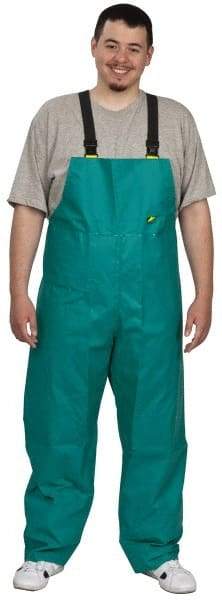 OnGuard - Size 2XL, Green, Chemical Bib Overall - 1 Pocket, Open Ankle, Open Wrist - Industrial Tool & Supply