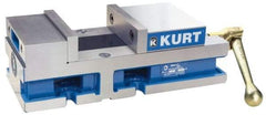 Kurt - 6" Jaw Width, 4" Jaw Opening Capacity, Horizontal Stationary Machine Vise - Manual Operation, 6,356 Lb Capacity, 1 Station, 14.88" Long x 4.6720" High x 1-31/64" Deep, 1.735" Jaw Height, 80 Lb Max Clamp Force - Industrial Tool & Supply